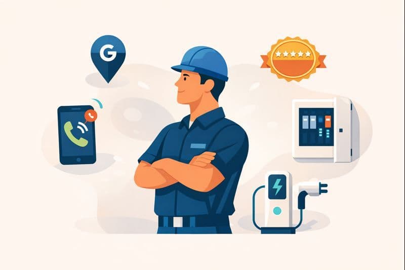 Electrician marketing concept illustration