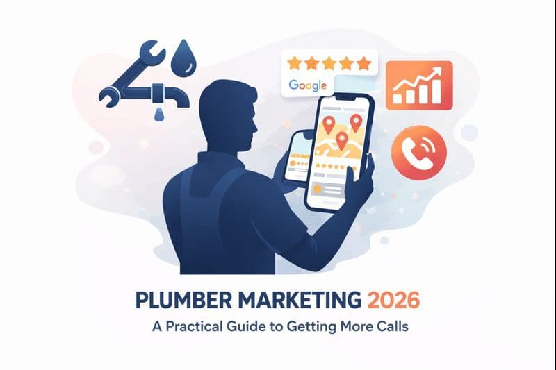 Professional plumber marketing illustration for local plumbing business